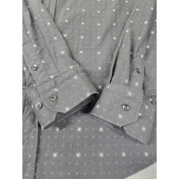 Lacoste Shirt Mens 2XL Black Gray Micro Print Button Down Long Sleeve Croc Logo - Picture 5 of 11